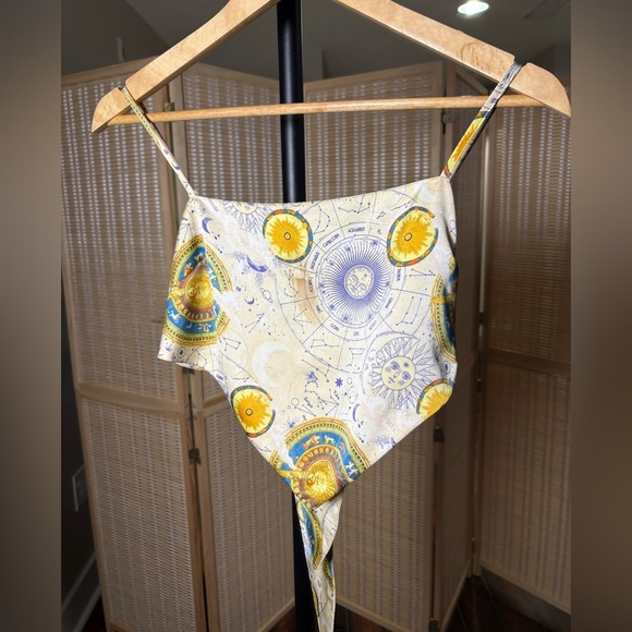 Sun and Moon Print Scarf Top - Picture 1 of 2